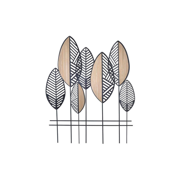 Decorațiune de Perete DKD Home Decor Maro Negru Modern Frunza a unei plante 81 x 4 x 102 cm