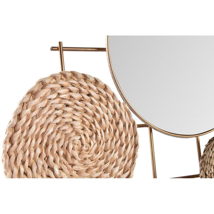 Decorațiune de Perete DKD Home Decor Oglindă Natural Metal Maro Cupru Fibră (72 x 3,5 x 74 cm)