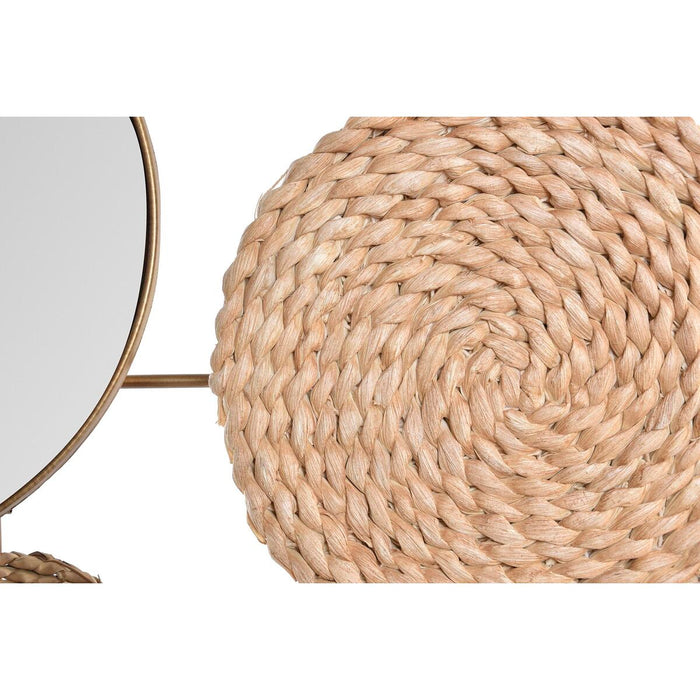 Decorațiune de Perete DKD Home Decor Oglindă Natural Metal Maro Cupru Fibră (72 x 3,5 x 74 cm)