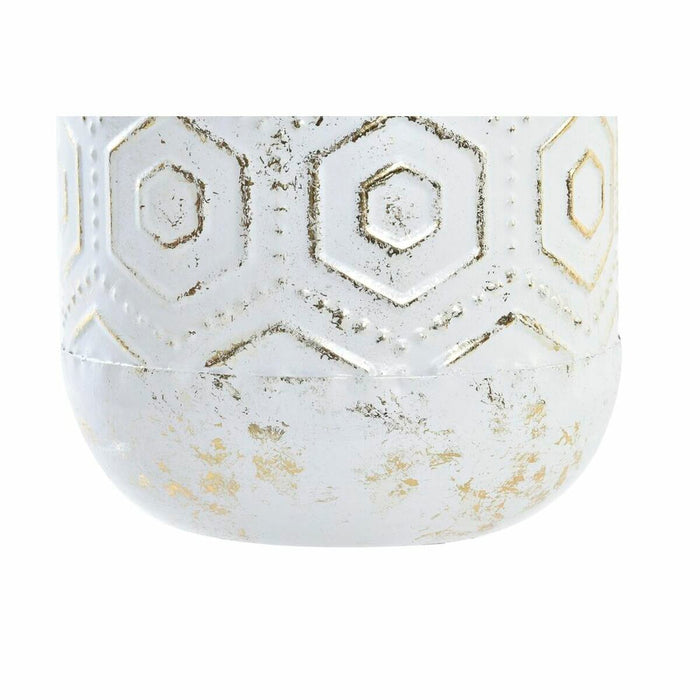 Vază DKD Home Decor Auriu* Metal Alb Oriental (17 x 17 x 56 cm)