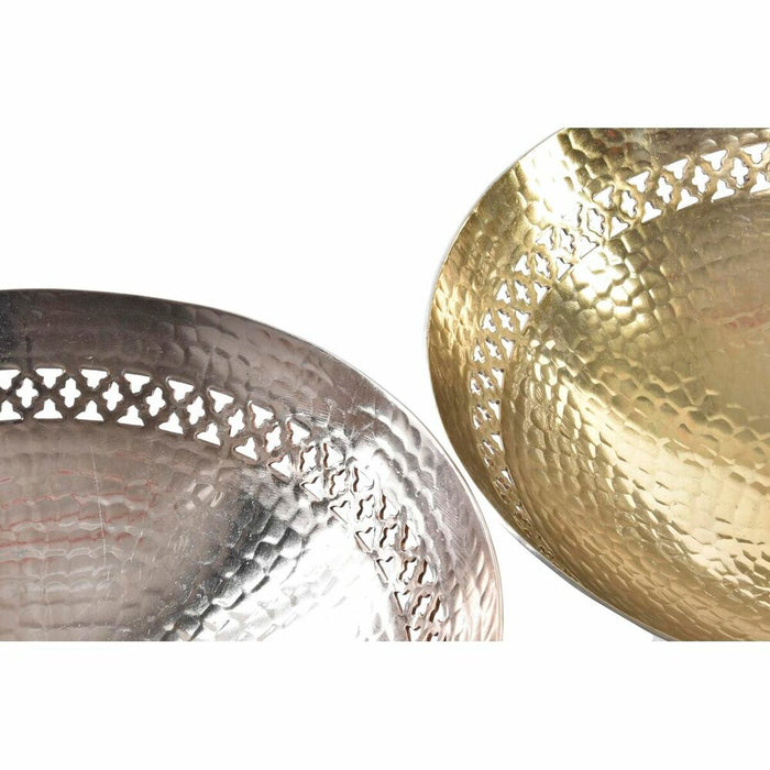 Decorațiune pentru Centrul Mesei DKD Home Decor 34 x 34 x 20 cm Auriu* Cupru Arab Tăierea (2 Unități)