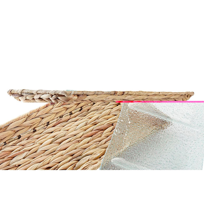 Tavă pentru gustari DKD Home Decor Transparent Natural Geam 42 x 20 x 3,5 cm