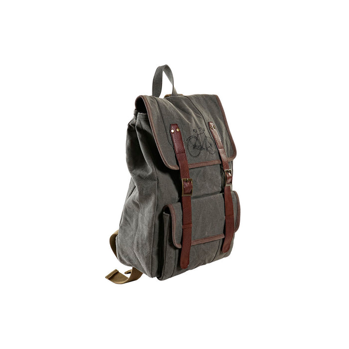 Rucsac Casual DKD Home Decor Canvas Bicicletă Gri Maro (33 x 12 x 47 cm)