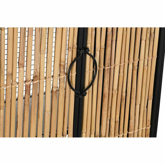 Servantă DKD Home Decor   Negru Natural Metal Ratan 65 x 35 x 130,5 cm