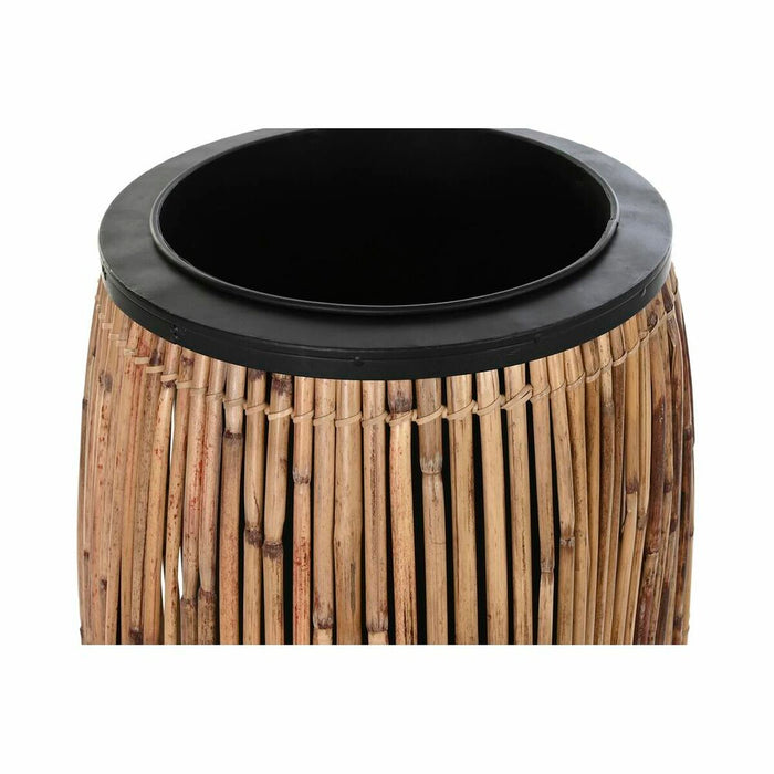 Ghiveci DKD Home Decor Negru Natural Metal Pătrat Bali 40 x 40 x 82 cm