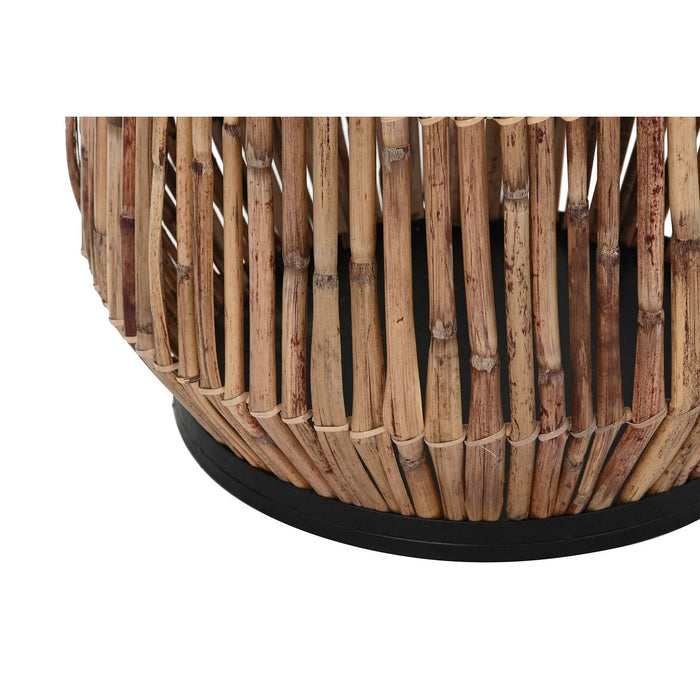 Ghiveci DKD Home Decor Negru Natural Metal Pătrat Bali 40 x 40 x 82 cm