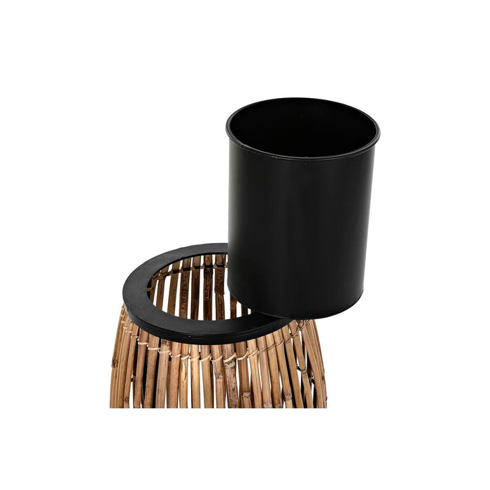 Ghiveci DKD Home Decor Natural Negru Metal Ratan (31 x 31 x 55 cm)