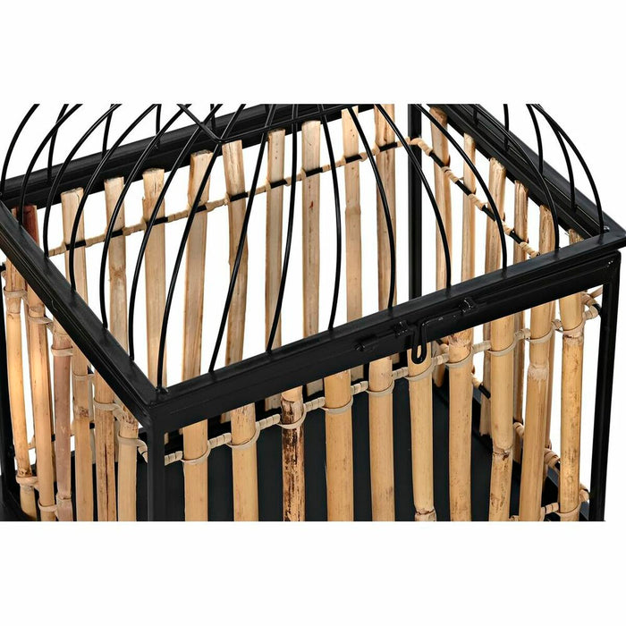 Figură Decorativă DKD Home Decor Natural Negru Metal Ratan (38,5 x 30 x 54 cm) (3 Piese)