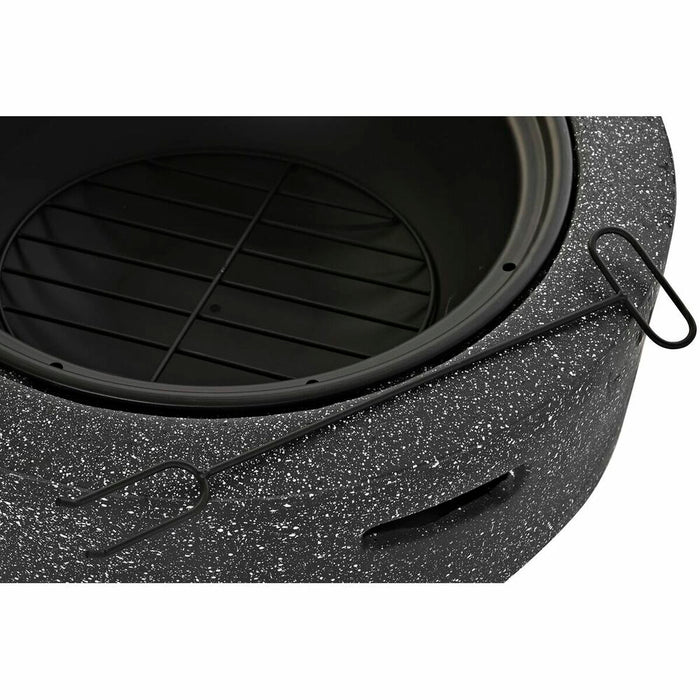Recipient pentru Cărbuni DKD Home Decor Fibră de Sticlă Negru Gri Metal (59 x 59 x 33 cm)