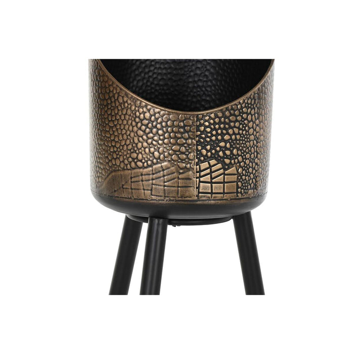 Set de ghivece DKD Home Decor Negru Cupru Metal Vintage 26 x 26 x 70 cm