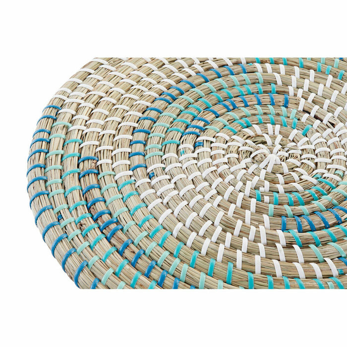 Suport Protecție pentru Masă DKD Home Decor Alb Turquoise Natural 33 x 1 x 33 cm