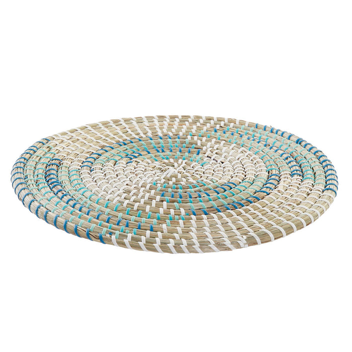 Suport Protecție pentru Masă DKD Home Decor Alb Turquoise Natural 33 x 1 x 33 cm