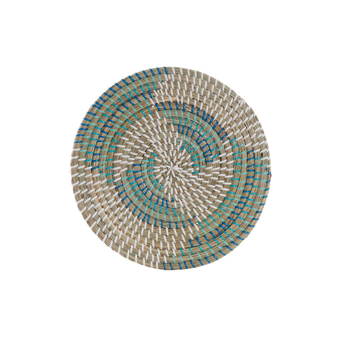 Suport Protecție pentru Masă DKD Home Decor Alb Turquoise Natural 33 x 1 x 33 cm