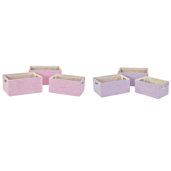 Set de Coșuri DKD Home Decor 40,5 x 27,5 x 18 cm Poliester (2 Unități)