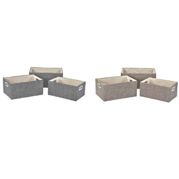Set de Coșuri DKD Home Decor 40,5 x 28 x 18 cm Poliester (2 Unități)