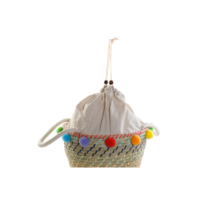 Set de Coșuri DKD Home Decor Poliester Pompoane (57 x 45 x 42,5 cm)