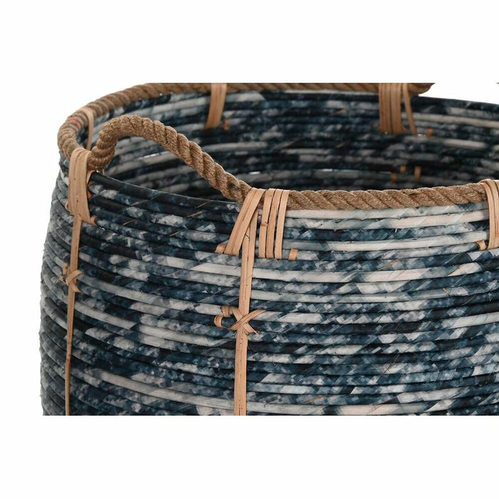 Set de Coșuri DKD Home Decor Alb Negru Boho 56 x 56 x 60 cm 52 x 52 x 60 cm Plastic 3 Piese