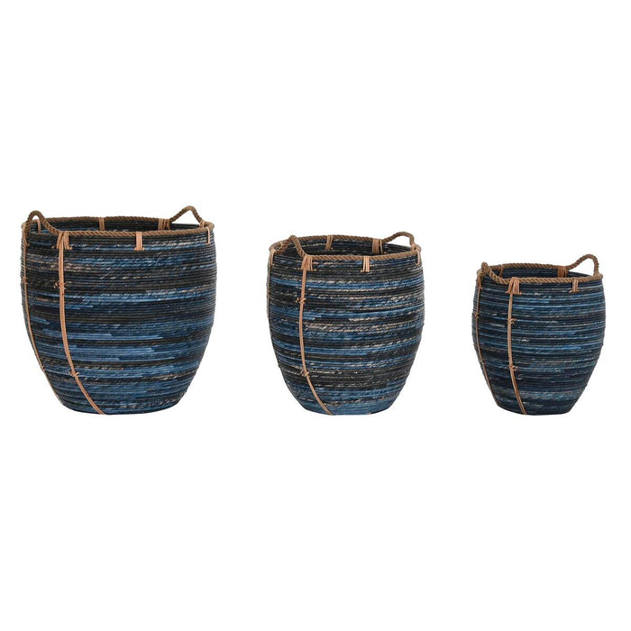 Set de Coșuri DKD Home Decor Bleumarin 56 x 56 x 60 cm