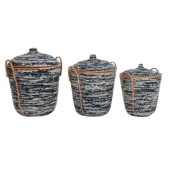 Set de Coșuri DKD Home Decor Ratan Boho (51 x 51 x 65 cm)