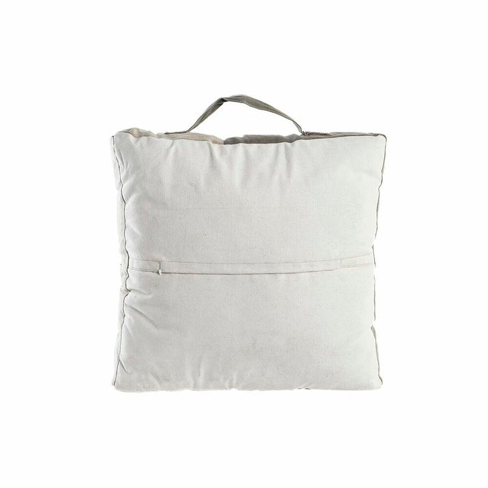 Pernă DKD Home Decor Podea Bej Maro Poliester Bumbac Piele Stea Aluminiu Vintage (50 x 14 x 50 cm)