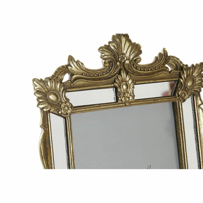 Ramă Foto DKD Home Decor Șampanie Metal Rășină Geam Oglindă Shabby Chic 30 x 40 cm 18,7 x 2 x 27,7 cm