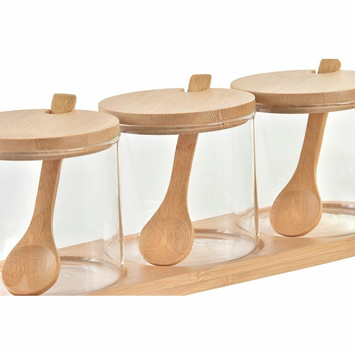 Zaharniță DKD Home Decor Bazic Transparent Natural Bambus 3 Piese 8,5 cm 29 x 10 x 10 cm