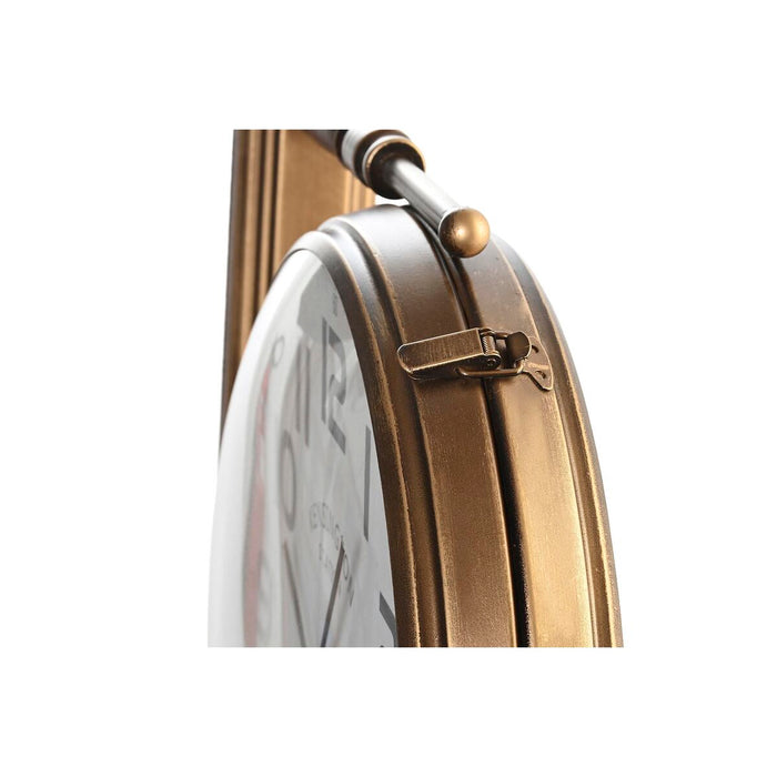 Ceas de Perete DKD Home Decor Geam Auriu* Alb Fier (36 x 9 x 38 cm)