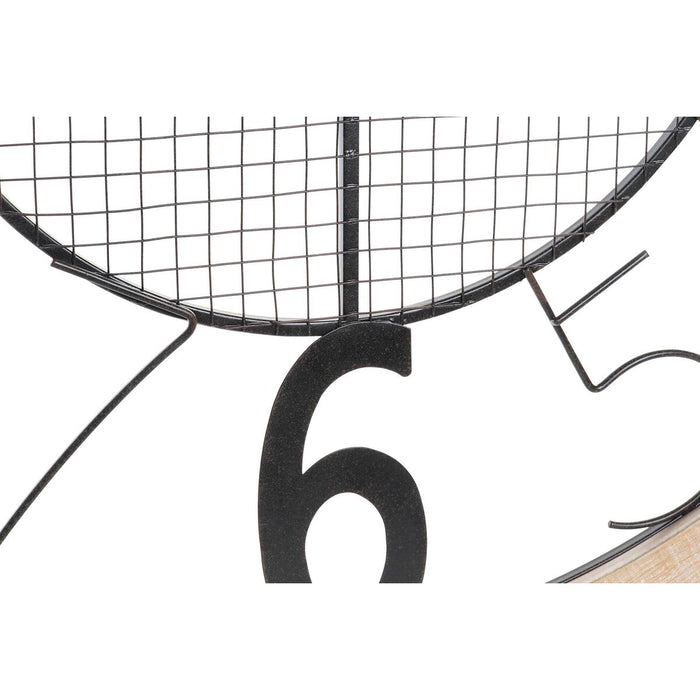 Ceas de Perete DKD Home Decor Natural Negru MDF Fier (70 x 4 x 70 cm)