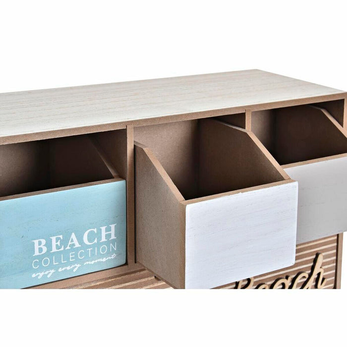 Casetă de Bijuterii DKD Home Decor Lemn Maro Turquoise 34 x 14 x 24 cm