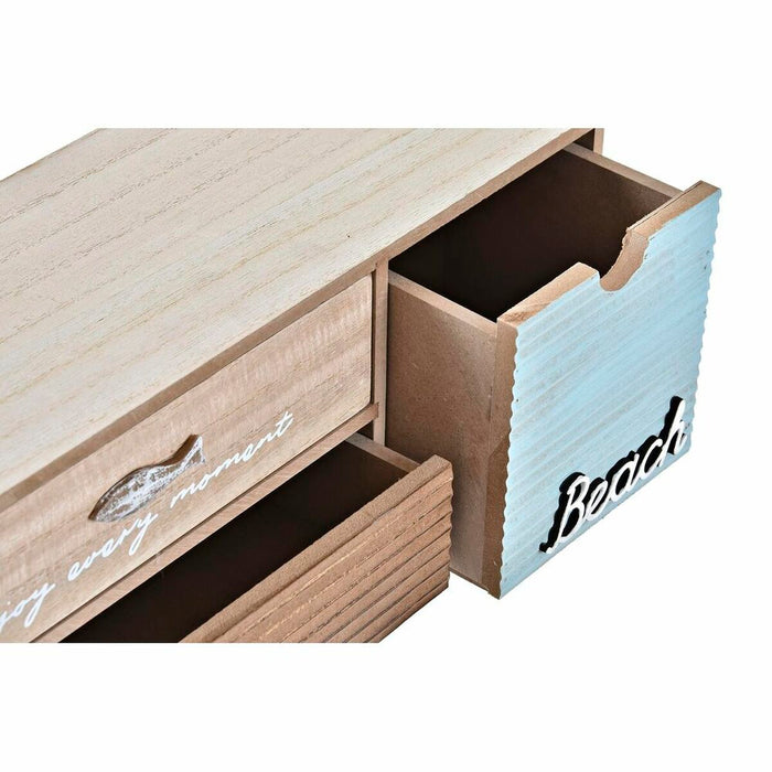Casetă de Bijuterii DKD Home Decor 34 x 13 x 16 cm Lemn Maro Turquoise