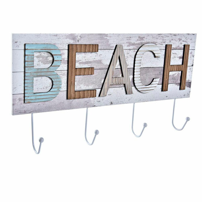 Cuier de perete DKD Home Decor Lemn Metal Plajă 45 x 5 x 23 cm (2 Unități)