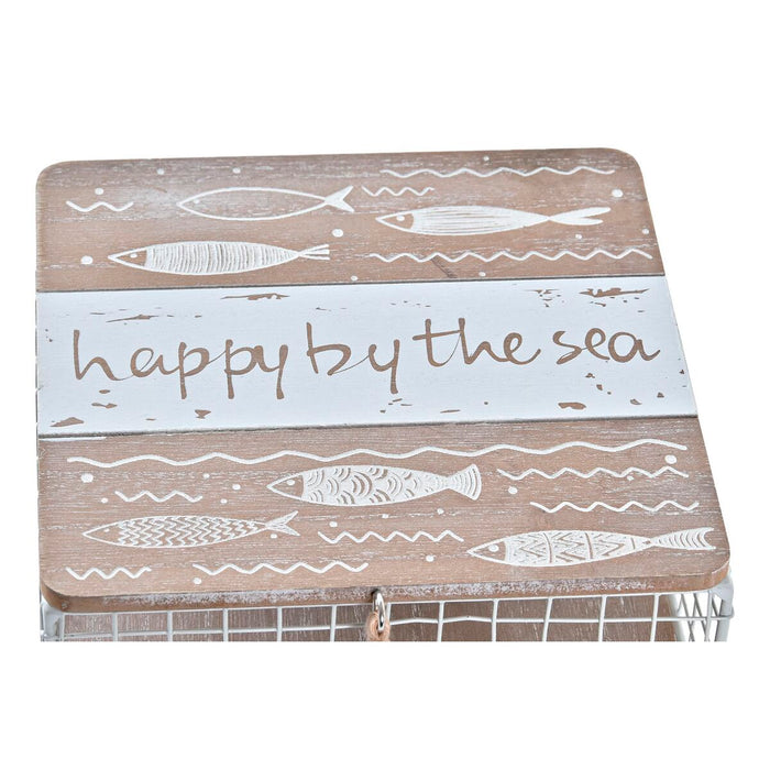 Cutie Decorativă DKD Home Decor Alb Maro Lemn Metal Aluminiu 16 x 16 x 6 cm