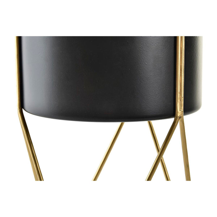 Set de ghivece DKD Home Decor Negru Auriu* Metal 20 x 20 x 32 cm