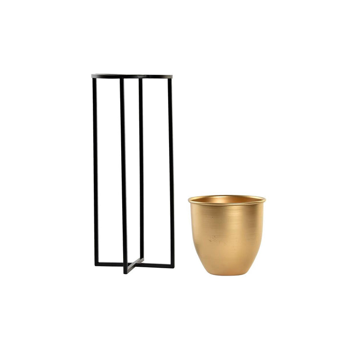 Set de ghivece DKD Home Decor Negru Auriu* Metal Modern 20 x 20 x 50,5 cm (2 Unități)