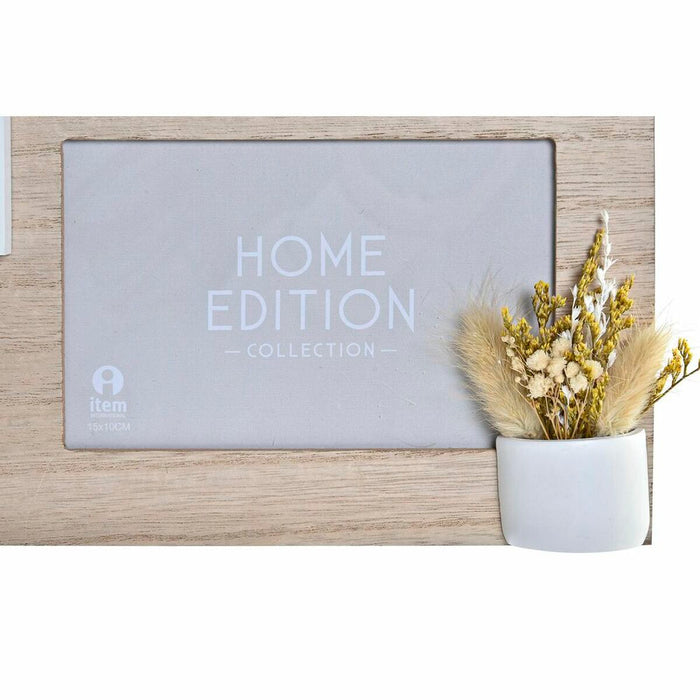 Ramă Foto DKD Home Decor Lemn 39 x 3 x 41 cm Natural Plantă (2 Unități)