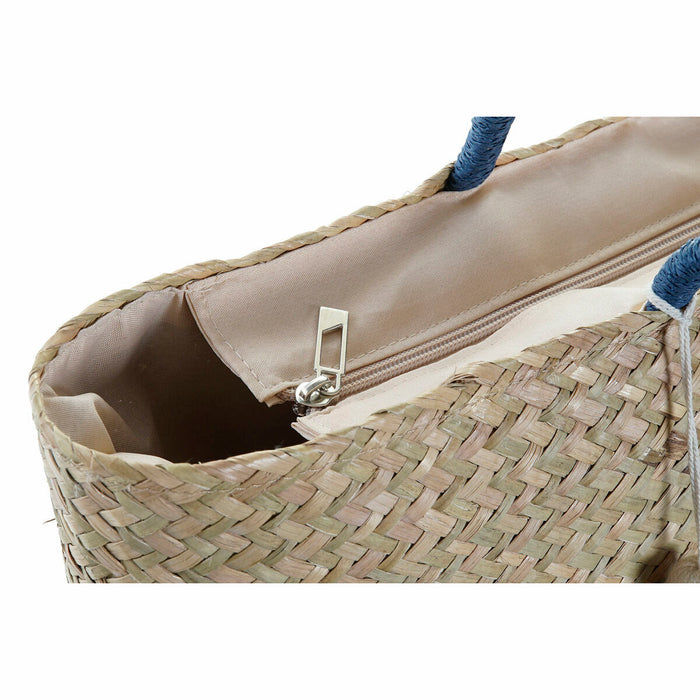 Geantă de Plajă DKD Home Decor 49 x 18 x 37 cm Natural Portocaliu Bleumarin (2 Unități)