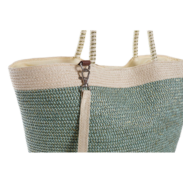 Geantă de Plajă DKD Home Decor 43 x 10 x 28 cm Bej Maro Verde (2 Unități)