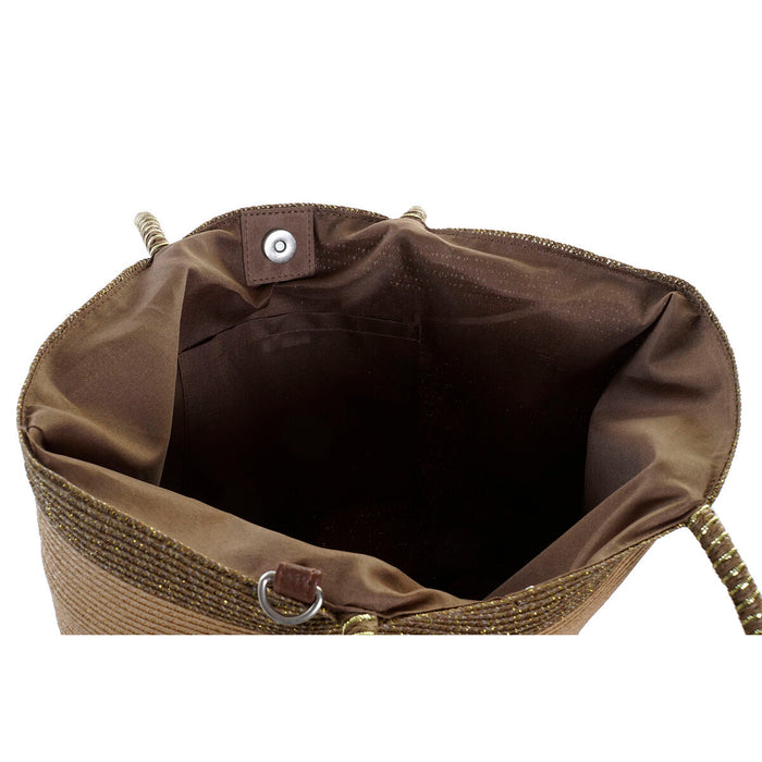 Geantă de Plajă DKD Home Decor 43 x 10 x 28 cm Bej Maro Verde (2 Unități)