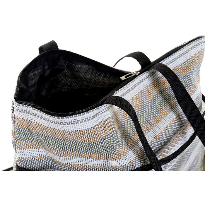 Geantă de Plajă DKD Home Decor 44 x 23 x 62 cm Pânză Gri Albastru Maro Verde PVC (2 Unități)