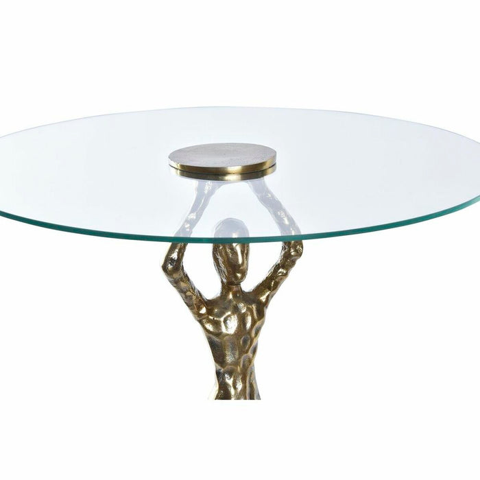Masa laterală DKD Home Decor Geam Auriu* Aluminiu 46 x 46 x 57 cm
