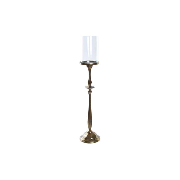 Candelabru DKD Home Decor Geam Auriu* Aluminiu (13 x 13 x 53 cm)