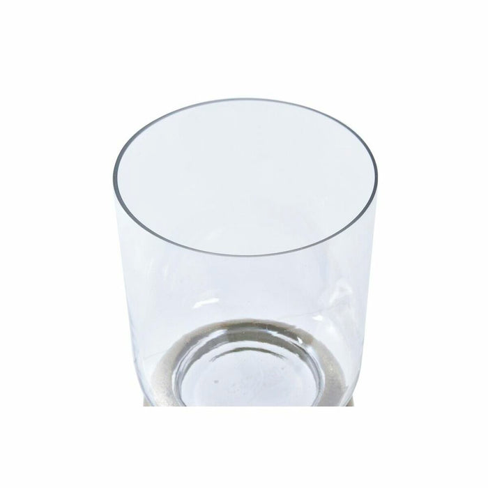 Suport de Lumânări DKD Home Decor Geam Auriu* Aluminiu 14 x 14 x 21 cm