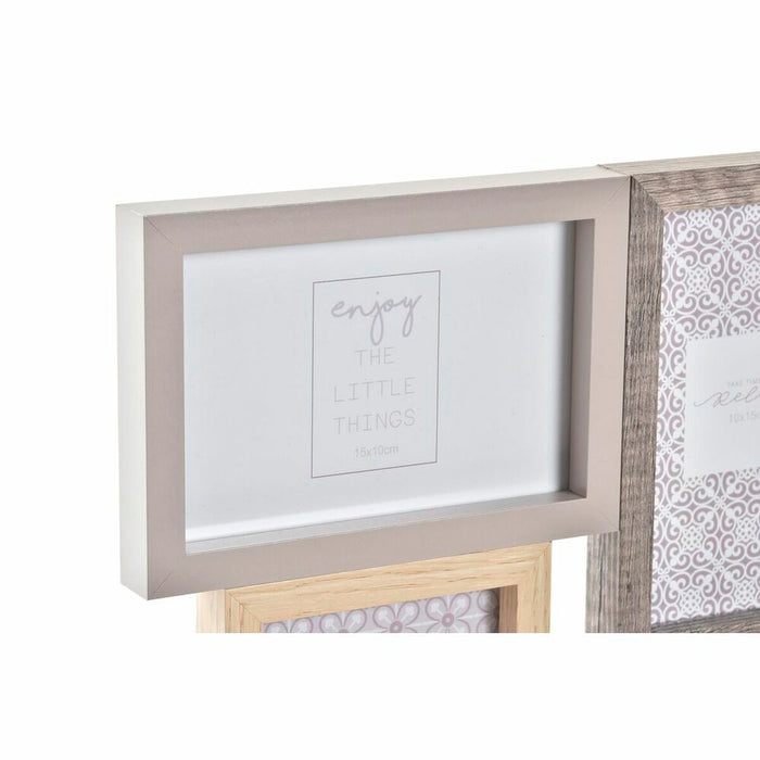 Ramă Foto DKD Home Decor Gri Natural Lemn Geam Clasic Boho 45 x 2 x 28 cm