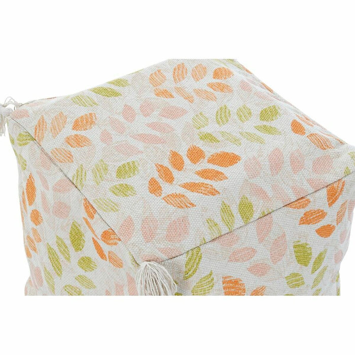 Floor cushion DKD Home Decor Bej Frunza a unei plante Shabby Chic 40 x 40 x 40 cm