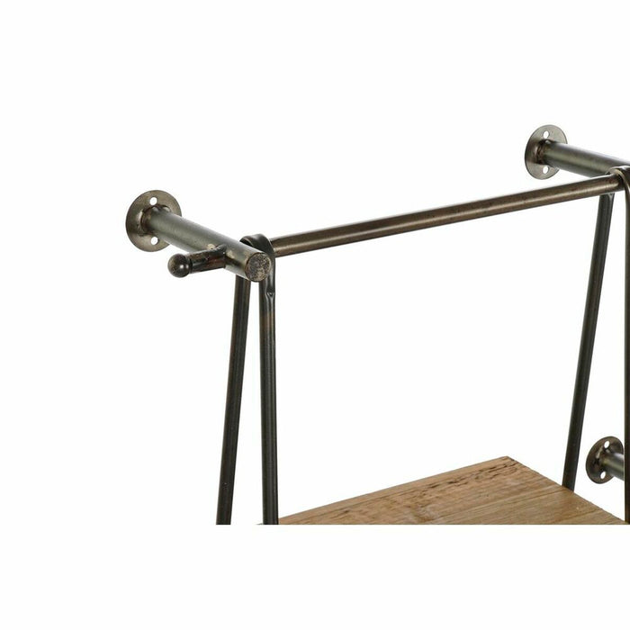Raft DKD Home Decor 2 Piese 42,5 x 20 x 89,5 cm Negru Metal Maro Lemn MDF