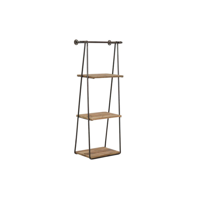 Raft DKD Home Decor 2 Piese 42,5 x 20 x 89,5 cm Negru Metal Maro Lemn MDF
