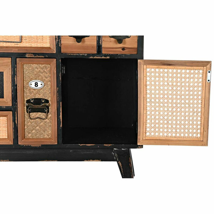 Dulap cu Sertare DKD Home Decor Negru Natural Brad Lemn MDF Vintage 87 x 34 x 81,5 cm