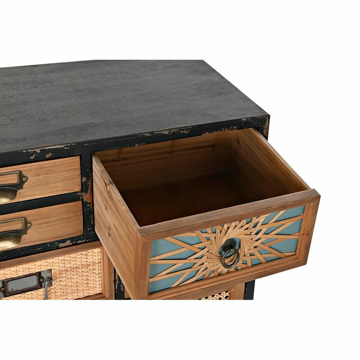 Dulap cu Sertare DKD Home Decor Negru Natural Brad Lemn MDF Vintage 87 x 34 x 81,5 cm
