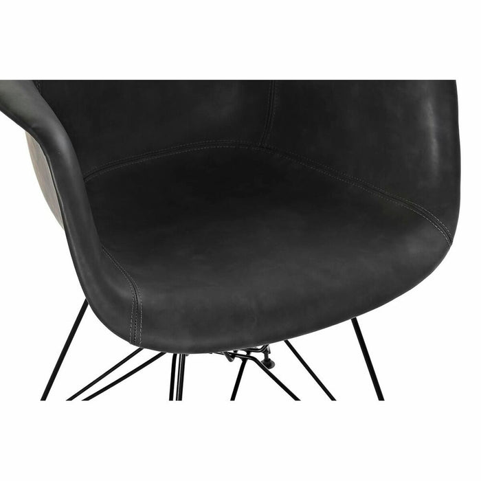 Scaun cu Mânere DKD Home Decor Gri închis Metal 64 x 59 x 84 cm