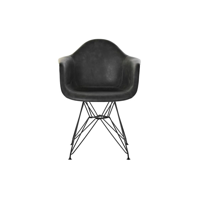 Scaun cu Mânere DKD Home Decor Gri închis Metal 64 x 59 x 84 cm